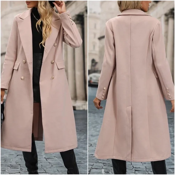 Classic Button Double Breasted Jacket Coat - Picture 2 of 3